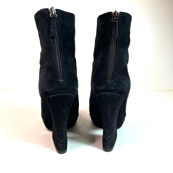 Alice+Olivia Suede Platform Heeled Booties Boots Black Size 8.5 - Picture 5 of 14